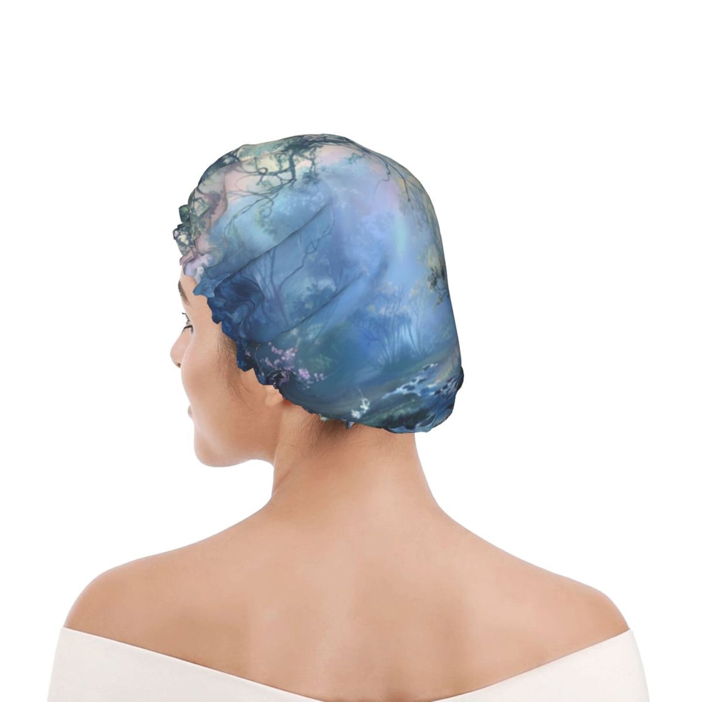 Horror Theme Shower Cap (Fits Most Head Sizes, 10.6in x 4.3in)