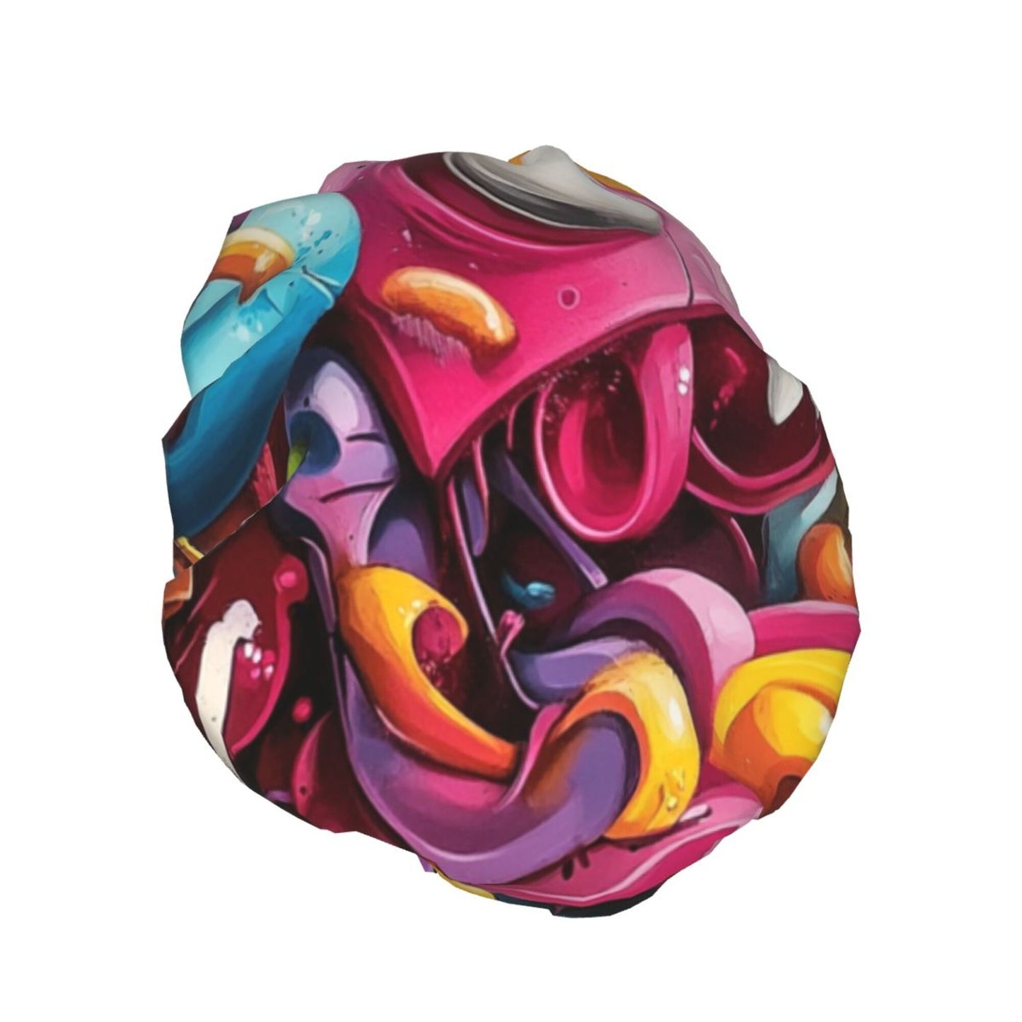 Colorful Art Splatter Shower Cap (Fits Most Head Sizes, 10.6in x 4.3in)