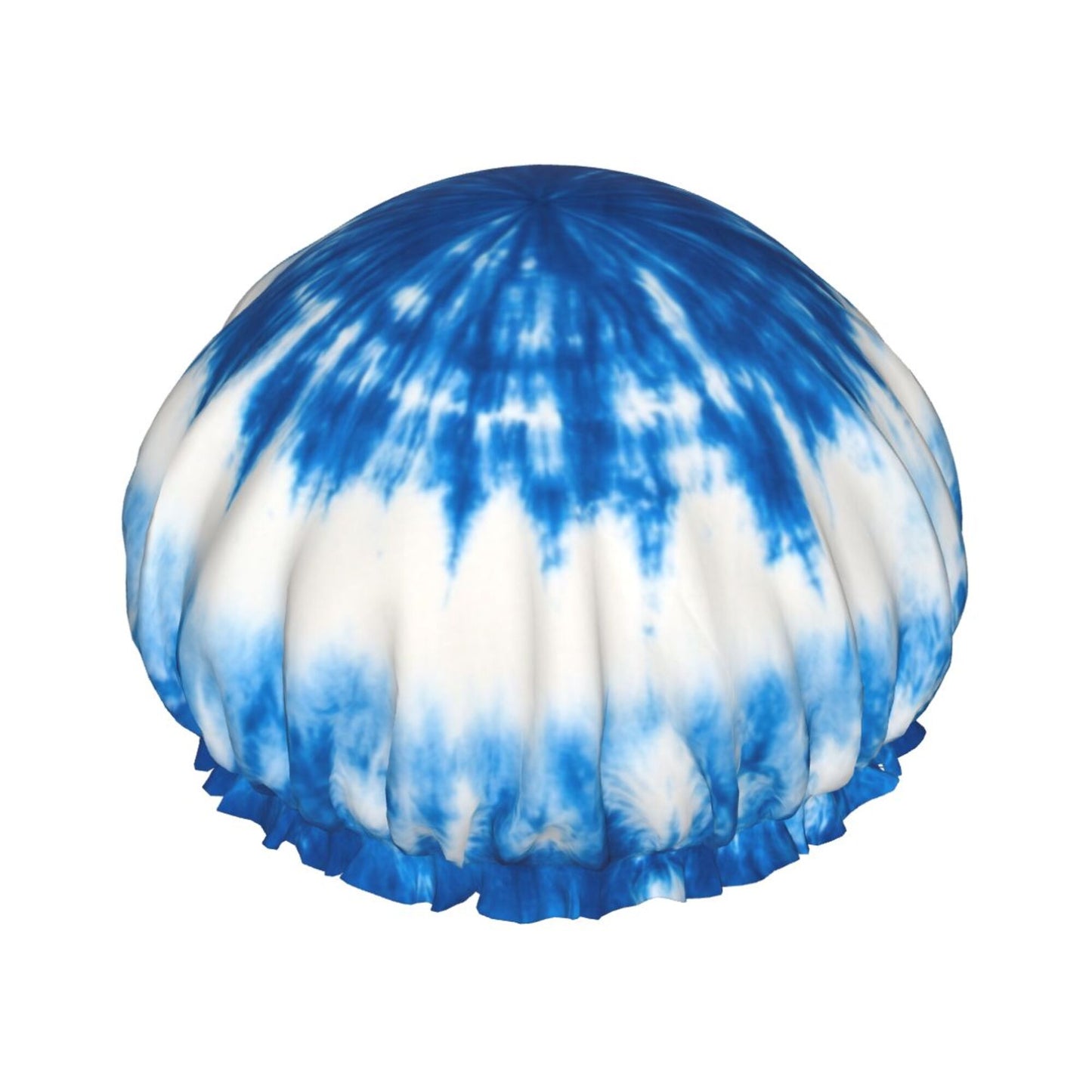 Ink Blue Pattern Shower Cap (Fits Most Head Sizes, 10.6in x 4.3in)