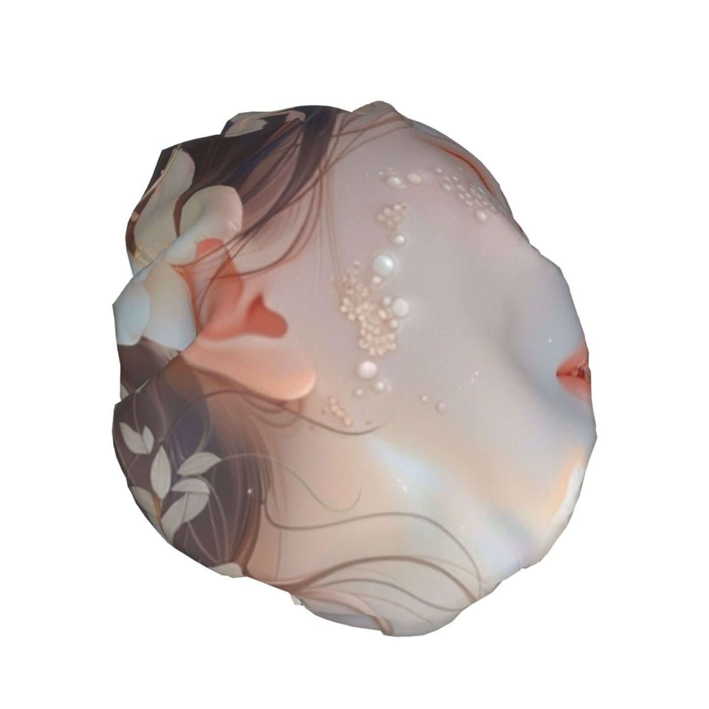 Floral Shower Cap (Fits Most Head Sizes, 10.6in x 4.3in)